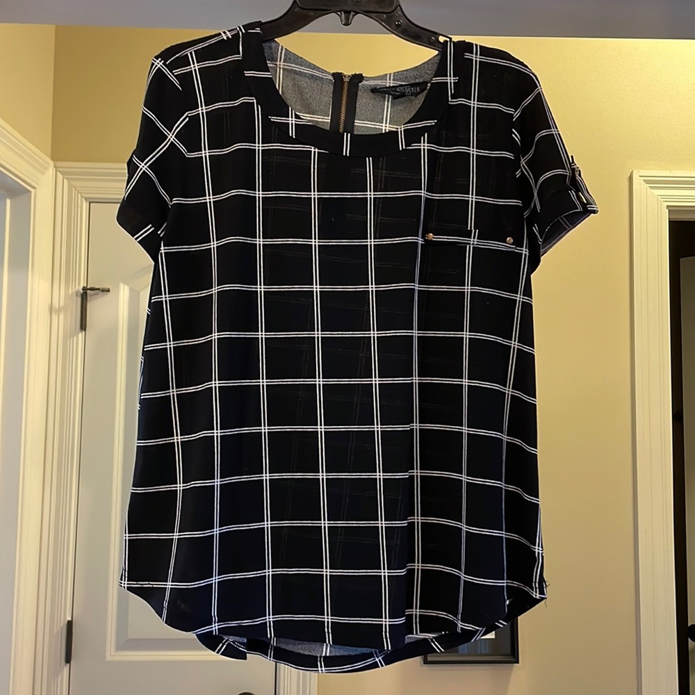 Black and White Patterned Blouse
